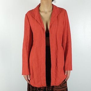 Coldwater Creek Orange Linen Blazer